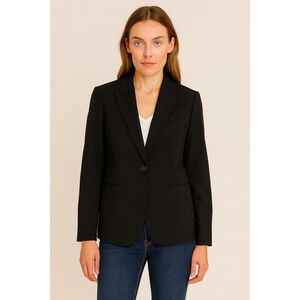 Calvin Klein Women's Black Blazer Size 10 Classic Single Button Tailored Jacket